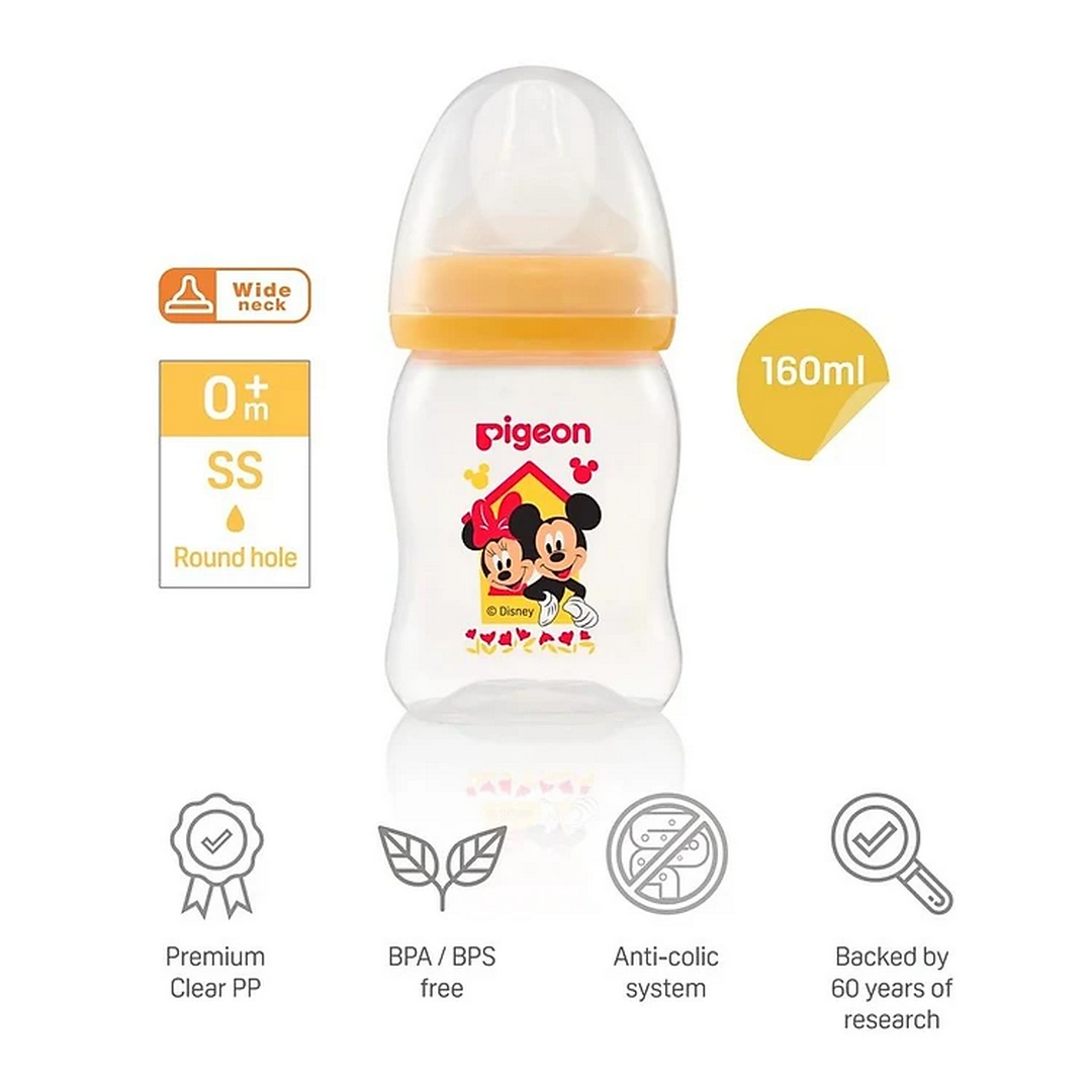 PIGEON- Bình sữa nhựa cổ rộng mickey 160ml